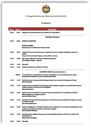 PROGRAMA Programa detalhado com o horário das apresentações